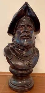 Decorative Knight Bust Sculpture 17 Inch Tall