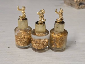 Lot of (3) Gold Miners Assay Bottle with 24K Gold Flakes