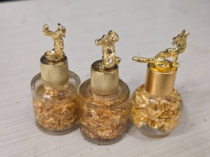 Lot of (3) Gold Miners Assay Bottle with 24K Gold Flakes