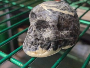 Lot of (1) Handcarved Sodalite Gemstone Skull Figure