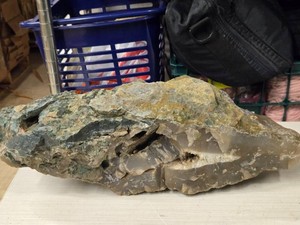 36.8lbs Light Fortification Agate with Sparkly Geode Center