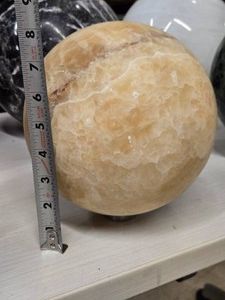 23.6lbs Polished Solid Honey Calcite Sphere 8