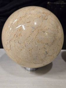 10.2lbs Polished Solid Beige Marble Sphere 6