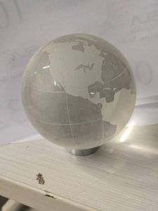3.1lbs Etched Frosted Clear Glass Earth Sphere 4 14