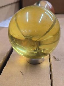 7.4lbs Polished Solid Yellow Glass Sphere 4