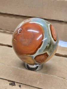 1.8lbs Polished Solid Polychrome Jasper Sphere 3 12