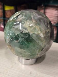 2.2lbs Polished Solid Rainbow Fluorite Sphere 3 12