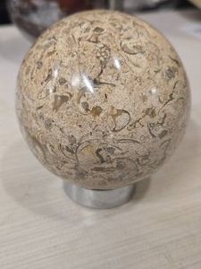 1.4lbs Polished Solid Agate Fossil Sphere 3