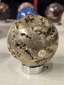 2lbs Polished Solid Pyrite Geode Sphere 3