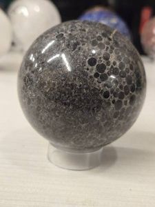 0.8lbs Polished Solid Oolite Fossil Sphere 3