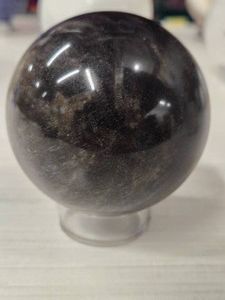 0.6lbs Polished Solid Silver Sheen Obsidian Sphere 2 12