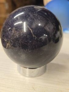 1.2lbs Polished Solid Black Agate Sphere 3