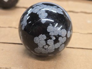 Polished Solid Snowflake Obsidian Sphere 2 12