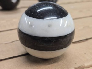 Polished Solid Black and White Agate Sphere 2 12