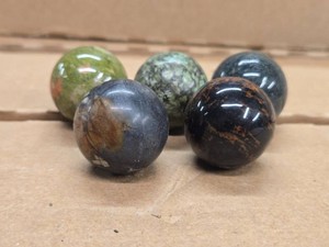 Lot of (5) Polished Solid Spheres - Various Types 1 14