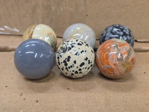 Lot of (6) Polished Solid Spheres - Various Types 1 14