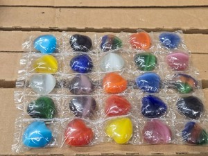 Lot of (25) Polished Solid Heart Gemstones (assorted)