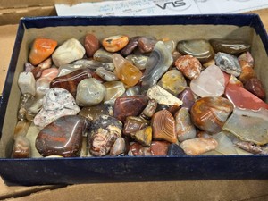 Lot of (1 Tray) Polished Pebbles and Rocks (assorted)