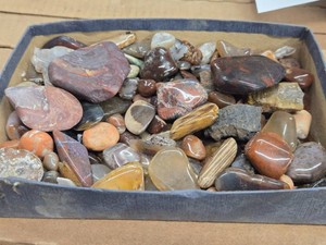 Lot of (1 Tray) Polished Pebbles and Rocks (assorted)