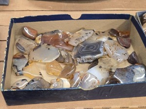 Lot of (1 Tray) Polished Flat Rocks (assorted)