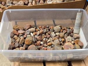 Lot of (1 Bin) Agates and Rocks (assorted)