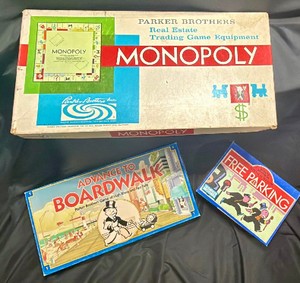 Parker Brothers Monopoly, Advance to Boardwalk & Free Parking Game Lot