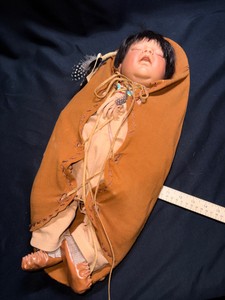 Reva Schick Signed Limited Edition Native American Baby Doll #8862000 w Cradleboard