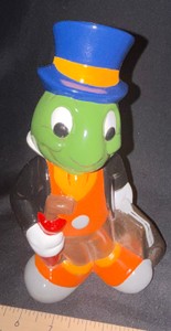 Handmade (Not Official Disney) Jiminy Cricket Ceramic Figurine  Pinocchio Character w Top Hat & Umbrella