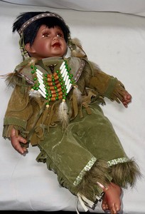 Golden Keepsakes Native American Style Numbered 08042500 Doll in Fringed Outfit