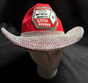 A Little Cooler Red Rhinestone Cowboy Hat  Western Sparkle & Sass