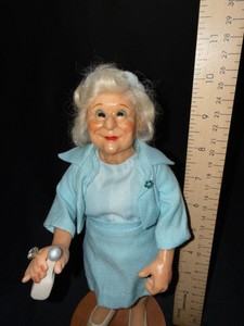 Vintage collectible doll from the Nanas Family collection by Richard Simmons, designed by artist Annie Wahl. This character is named Dottie (the door-to-door makeup lady).