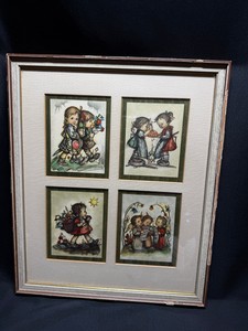Framed Hummel-Style Childrens Prints  Four-Image Display