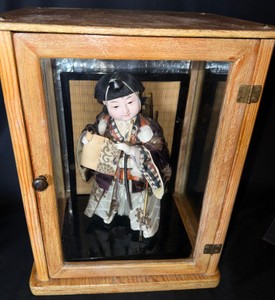Traditional Japanese Male Doll with Scroll and Ceremonial Attire
