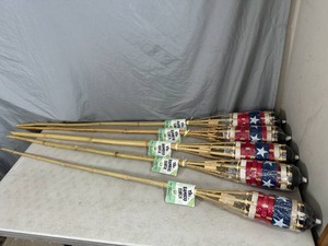 5 New USA Themed Bamboo Tiki Torches