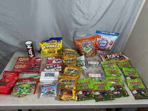 Assorted Candy, Chocolate Cherries, Haribo Gummy, Dots, Charleston Chew, Blow Pops, Fruit Chews, and More