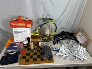 Household, Party Dishes, Checkers, Fancy Clothes Hangers, Video Game Cord, and More