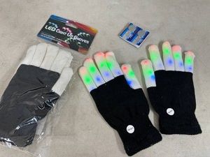 2 New Pairs of LED Light Up Gloves