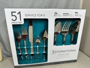 New Display Model 51 pc Stainless Steel Flatware  Silverware Set