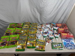 Assorted Candy, Chocolate Cherries, Blow Pops, Tootsie Roll Vanillas, Haribo Gummy Candy, and More