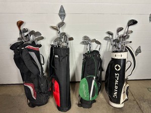 Large Lot of Approx 52 Golf Clubs Take What You Want Golf Clubs and Bags