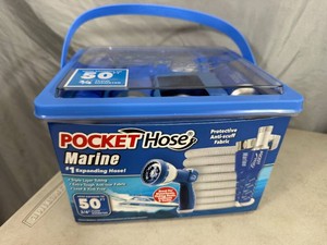 New Pocket Hose Marine 50 ft Expanding Hose with Anti-Scuff Fabric