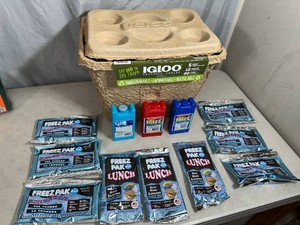 New Igloo Biodegradable Cooler and 12 Assorted Ice Packs