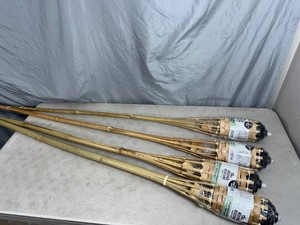 4 New Bamboo Tiki Torches