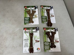 4 New Bam-Bones Flavored Dog Chew Toys