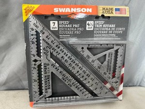 New Swanson 2 pc Speed Square Set - 7 inch and 4 12 inch.