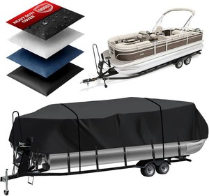 $133 Heavy Duty 900D Pontoon Boat Cover, 221-242 Marine Grade Waterproof Cover with Adjustable Windproof Tightening Strap & Anti-UV for SunTracker Party BargeSPORTFISHFishing Barge
