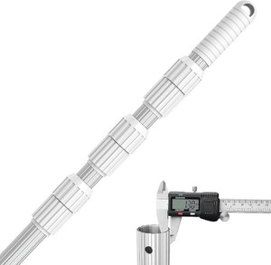 ARLBA Professional 16.5 Foot Swimming Pool Pole Telescopic Heavy Duty Aluminum Extension Pole Thicken 1.30mm,Telescoping Pole Adjustable 6.5-16.5ft, Pool Cleaning Pole for Vacuum,Brush,Skimmer Net
