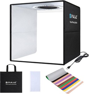 $292 Photography Box, 15.7 inches (40 cm), Folding Studio, Simple Studio, LED Lighting, Dimmable, USB Powered, 12 Backgrounds Included, 3 Light Colors