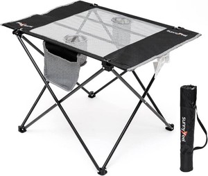 SUNNYFEEL Folding Camping Table - Lightweight Aluminum Portable Picnic Table for Cooking, Beach, Hiking, Travel, Fishing, BBQ, Indoor Outdoor Small Foldable Camp Tables