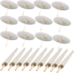 40 Pack White 23.6 Inch Paper Parasols for Wedding Decor - Chinese Japanese Oiled Paper Umbrellas for DIY Painting, Bridal Shower, Party Decor & Photography Props
